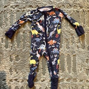 Little Sleepies - Navy Jurassic Jungle - 3-6 Month Minimal Wear- Bamboo